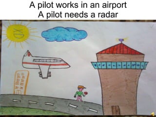 A  pilot  works in an airport A pilot needs a radar 