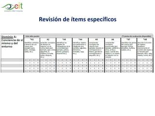 Revisión de ítems específicos
 
