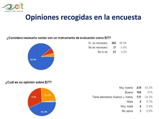 Opiniones recogidas en la encuesta
 