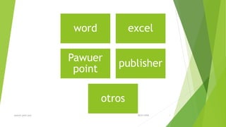 28/01/2018pawuer point jose 1
word excel
Pawuer
point
publisher
otros
 