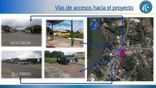 TERREN
O
VIA A CABUYAL
AV. 3 FEBRERO
Vías de accesos hacia el proyecto
TERREN
O
 