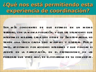 Recorrido historia coordinadora