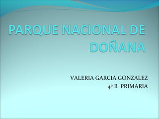 VALERIA GARCIA GONZALEZ
           4º B PRIMARIA
 