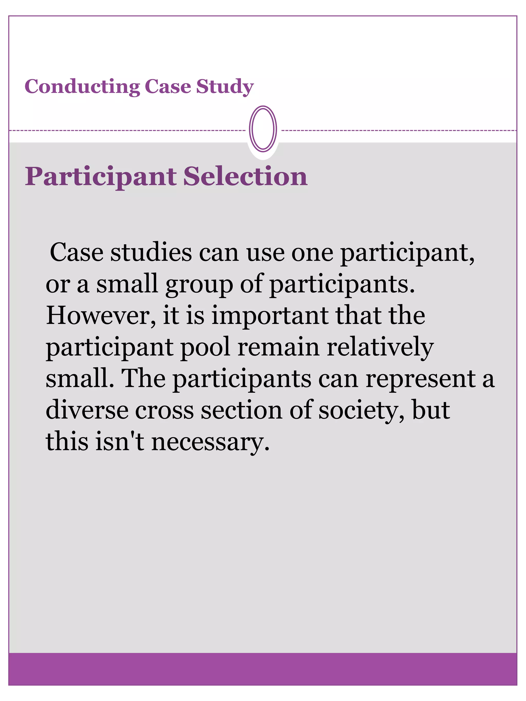 Exploratory (or pilot) Case StudiesThese are condensed case studies performed before implementing a large scale investigation. Their basic       function is to help identify questions and select types of measurement prior to the main investigation.