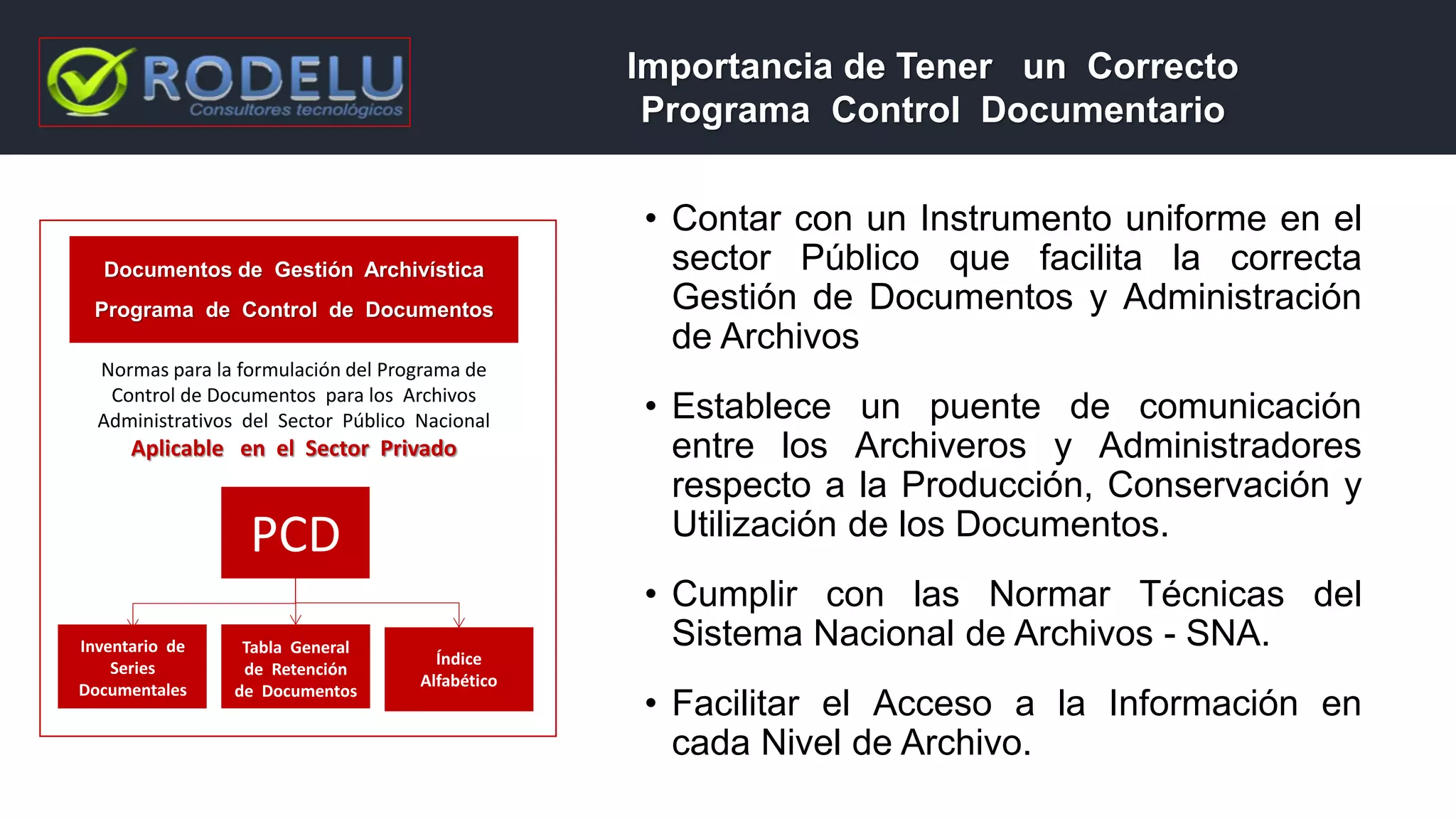 Programa Control Documentario – PCD Necesario Diagnóstico para el Éxito ...