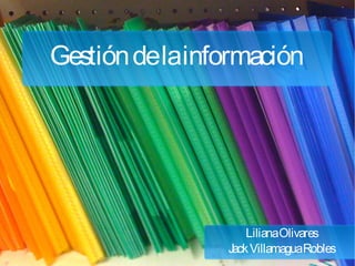 Gestión delainformación




                    LilianaOlivares
                Jack VillamaguaRobles
 