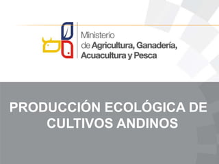 PRODUCCIÓN ECOLÓGICA DE
CULTIVOS ANDINOS
 