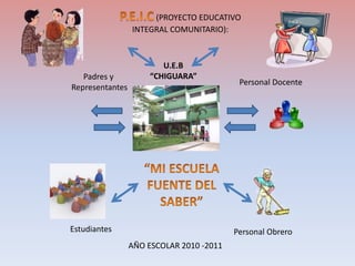 U.E.B
“CHIGUARA”
Personal Docente
Personal Obrero
Estudiantes
Padres y
Representantes
(PROYECTO EDUCATIVO
INTEGRAL COMUNITARIO):
AÑO ESCOLAR 2010 -2011
 