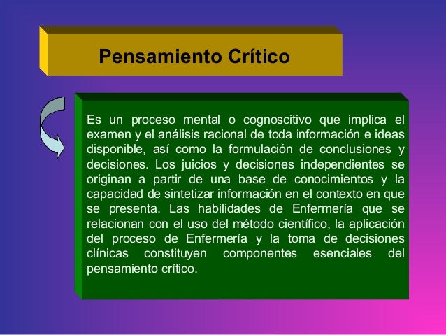 Presentación pensamiento crítico en Enfermería