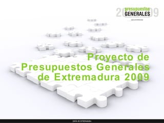 Proyecto de Presupuestos Generales de Extremadura 2009 