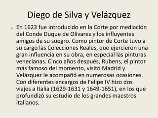 La pintura españolaEl siglo XVII es considerado el Siglo de Oro de la pintura española, pues fueron numerosas las figuras de primer orden, con Velázquez a la cabeza de todas ellas, que desarrollaron su labor en esta centuria. 