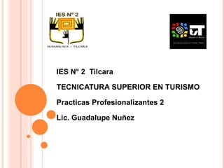 IES N° 2 Tilcara
TECNICATURA SUPERIOR EN TURISMO
Practicas Profesionalizantes 2
Lic. Guadalupe Nuñez
 