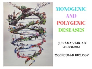 MONOGENIC
AND
POLYGENIC
DESEASES
JULIANA VARGAS
ARBOLEDA
MOLECULAR BIOLOGY
 