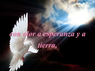 con olor a esperanza y a
tierra,
 