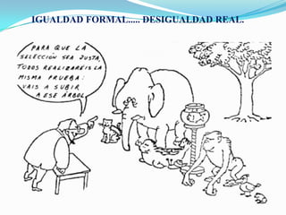 IGUALDAD FORMAL..... DESIGUALDAD REAL.
 