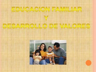 EDUCACION FAMILIAR Y DESARROLLO DE VALORES 