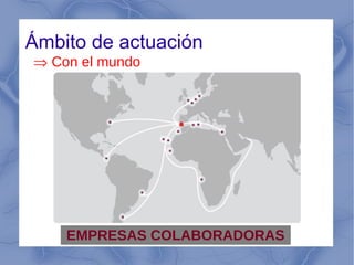 Ámbito de actuación
⇒ Con el mundo
EMPRESAS COLABORADORAS
 