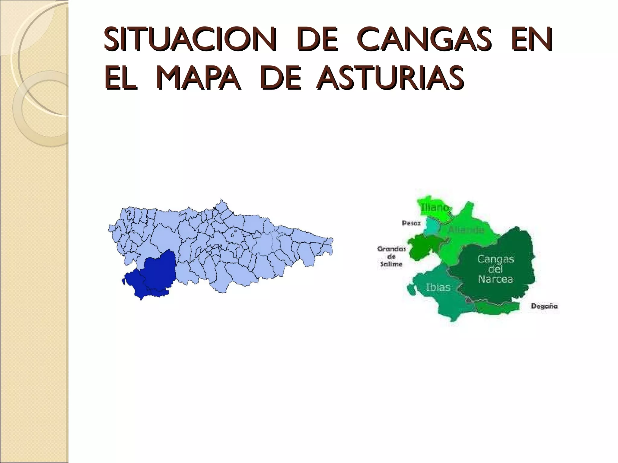 SITUACION  DE  CANGAS  EN  EL  MAPA  DE  ASTURIAS 