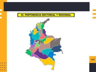 152
III. PERTINENCIA SECTORIAL Y REGIONAL
 