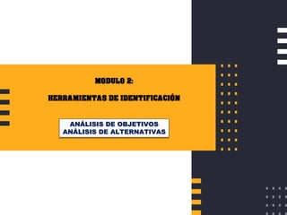ANÁLISIS DE OBJETIVOS
ANÁLISIS DE ALTERNATIVAS
 