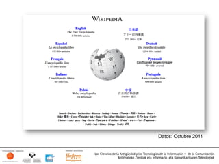 Datos: Octubre 2011


Las Ciencias de la Antigüedad y las Tecnologías de la Información y de la Comunicación
                 Antzinateko Zientiak eta Informazio eta Komunikazioaren Teknologiak	
  
 
