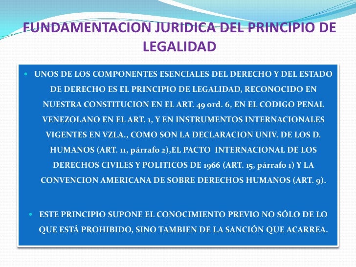 PresentacióN Principio De Legalidad