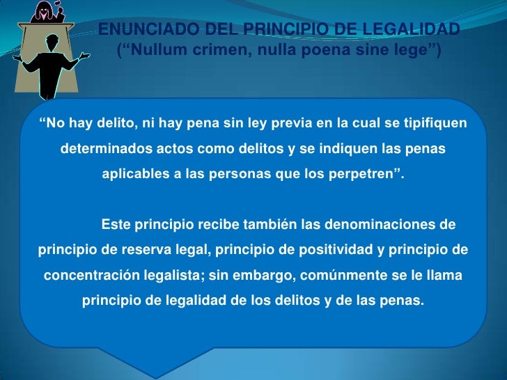Nulla Poena Sine Culpa PresentacióN Principio De Legalidad