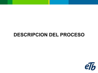 DESCRIPCION DEL PROCESO
 