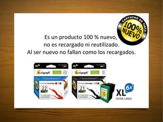 Es un producto 100 % nuevo,  no es recargado ni reutilizado. Al ser nuevo no fallan como los recargados. 