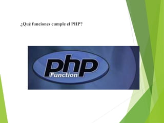 ¿Qué funciones cumple el PHP?
 