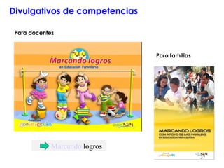 Divulgativos de competencias Para familias Para docentes         Marcando  logros 