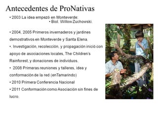 Antecedentes de ProNativas 