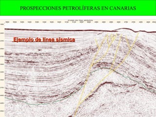 Ejemplo de línea sísmica PROSPECCIONES PETROLÍFERAS EN CANARIAS 