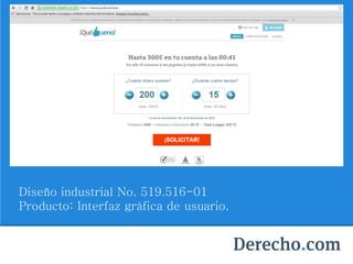 Diseño industrial No. 519.516-01
Producto: Interfaz gráfica de usuario.
 