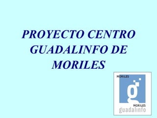 PROYECTO CENTRO
 GUADALINFO DE
    MORILES
 