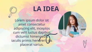 LA IDEA
Lorem ipsum dolor sit
amet consectetur
adipiscing elit, inceptos
cum velit luctus dapibus
dictumst himenaeos,
iaculis primis hendrerit dis
placerat varius.
 