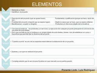 ELEMENTOS
Ponente Licdo. Luís Rodríguez
 