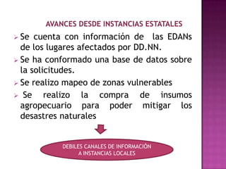 Mitigación y coordinación Municipal