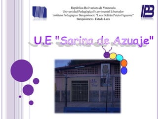 República Bolivariana de Venezuela
         Universidad Pedagógica Experimental Libertador
Instituto Pedagógico Barquisime...