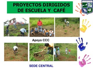 PROYECTOS DIRIGIDOS
 DE ESCUELA Y CAFÉ




      Apoyo CCC




     SEDE CENTRAL
 