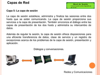 Capas de RedCapa 2: La capa de enlace de datosLa capa de enlace de datos proporciona tránsito de datos confiable a través de un enlace físico. Al hacerlo, la capa de enlace de datos se ocupa del direccionamiento físico (comparado con el lógico) , la topología de red, el acceso a la red, la notificación de errores, entrega ordenada de tramas y control de flujo. Tramas y control de acceso al medio.Redes y Comunicaciones