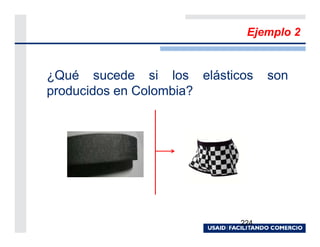 Ejemplo 2


¿Qué sucede si los elásticos    son
producidos en Colombia?




                          224
 