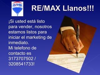 ¡Si usted está listo para vender, nosotros estamos listos para iniciar el marketing de inmediato. Mi telefono de contacto es 3173707502 / 3208541733! 