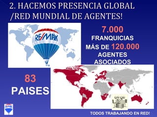 83  PAISES 7.000  FRANQUICIAS MÁS DE  120.000   AGENTES ASOCIADOS TODOS TRABAJANDO EN RED! 