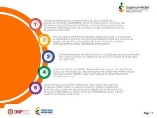 Presentación reporte de la estratificación y coberturas