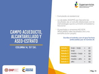 Presentación reporte de la estratificación y coberturas