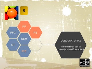5
CONVOCATORIAS
(a determinar por la
consejería de Educación)
 