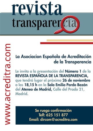 Presentación Número 1 Revista Española de la Transparencia