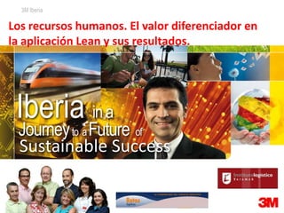 3M Iberia

Los recursos humanos. El valor diferenciador en
la aplicación Lean y sus resultados.




 Iberia in a
 Journey to a Future of
 Sustainable Success
 