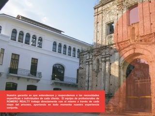 Nuestra garantía es que entendemos y respondemos a las necesidades
específicas e individuales de cada cliente. El equipo de profesionales de
ROMERO REALTY trabaja directamente con el mismo a través de cada
etapa del proceso, aportando en todo momento nuestra experiencia
conjunta.
 